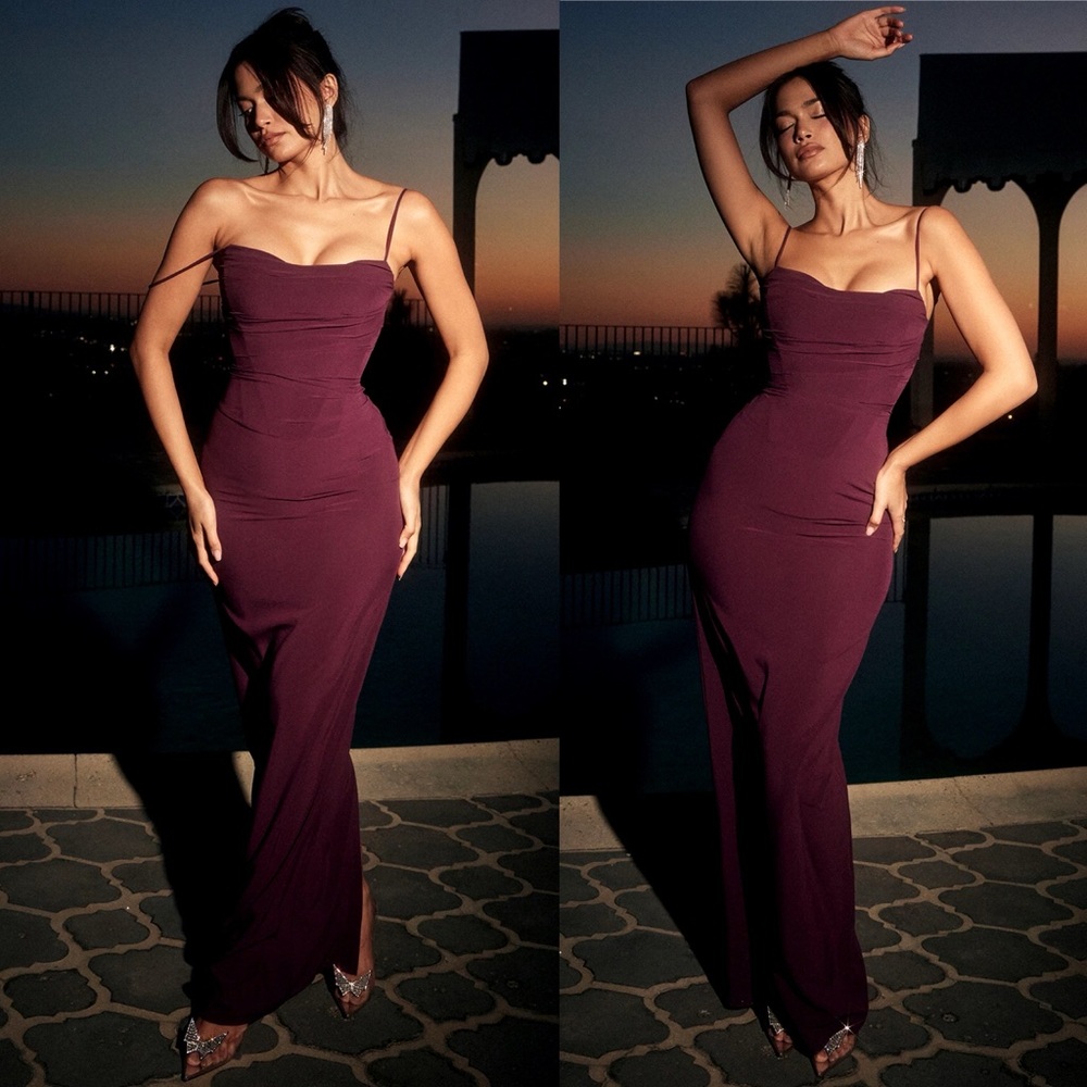 HOUSE OF CB S D-DD 'Lani' Merlot Corset Maxi Dress‎ NWOT size S